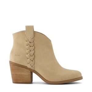 NEW! TOMS Constance Neutral Oatmeal Suede Heeled Ankle Boot Booties 11.